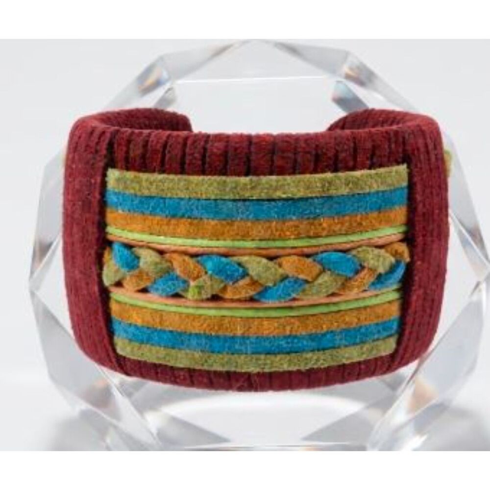 DANNIJO Women's Cornelia Wide Braided Suede Cuff Bracelet NWOT 250